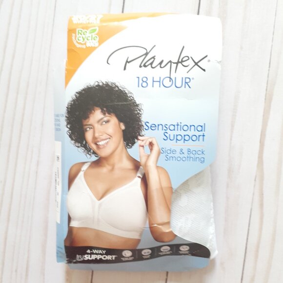 NWT Playtex 18 Hour Sensational Support Wireless Bra 0020 White Size 46DDD/46F - Picture 1 of 11